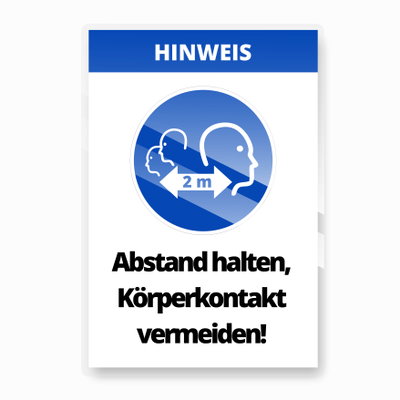 Warntafel 420x297 lam. "Abstand halten"