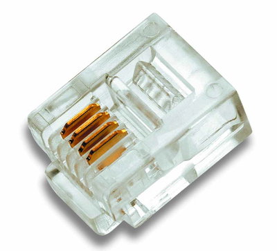 Modularstecker RJ11 6/4, ungeschirmt für flexible Leiter, Flach- und Rundkabel