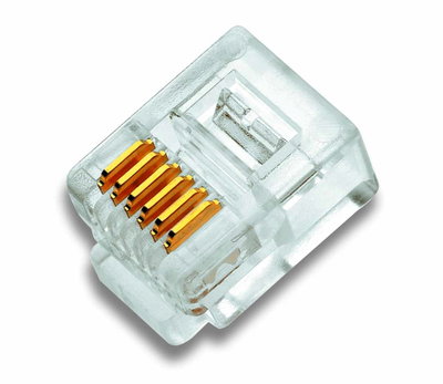 Modularstecker RJ12 6/6, ungeschirmt für flexible Leiter, Flach- und Rundkabel