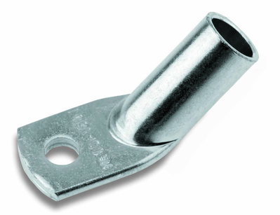 Winkel-Rohrkabelschuhe Cu, Normalausführung 45° abgewinkelt 120 mm² M 10