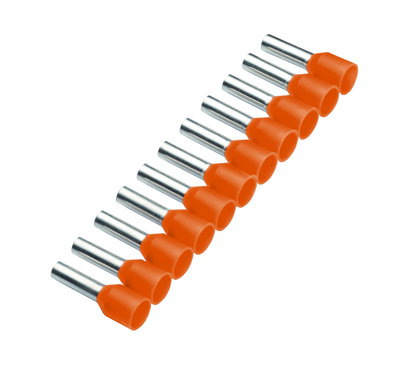 Isolierte Aderendhülse, Bandware, Stift-/Gesamtlänge 8/14mm, 0,5 mm³, Kennfarbe orange