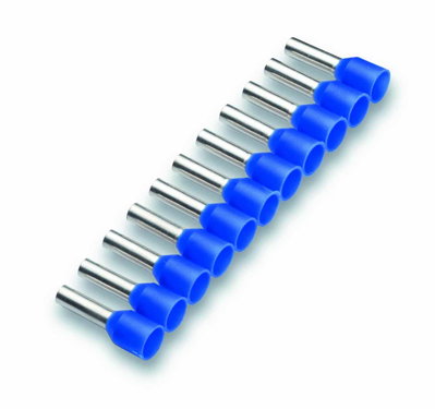 Isolierte Aderendhülse, Bandware, Stift-/Gesamtlänge 8/14mm, 2,5 mm³, Kennfarbe blau