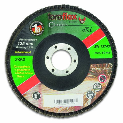 Z-K-Fächerscheibe Durchmesser 125 Korn 60