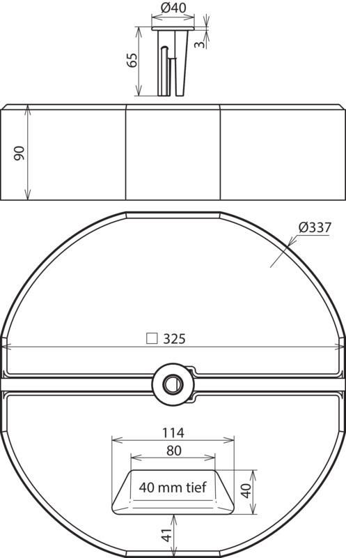 Betonsockel C45/55 17kg m. Griffmulde u.Gewindeadapter M16 D 337mm H 90mm-SET- – Bild 2 von 2