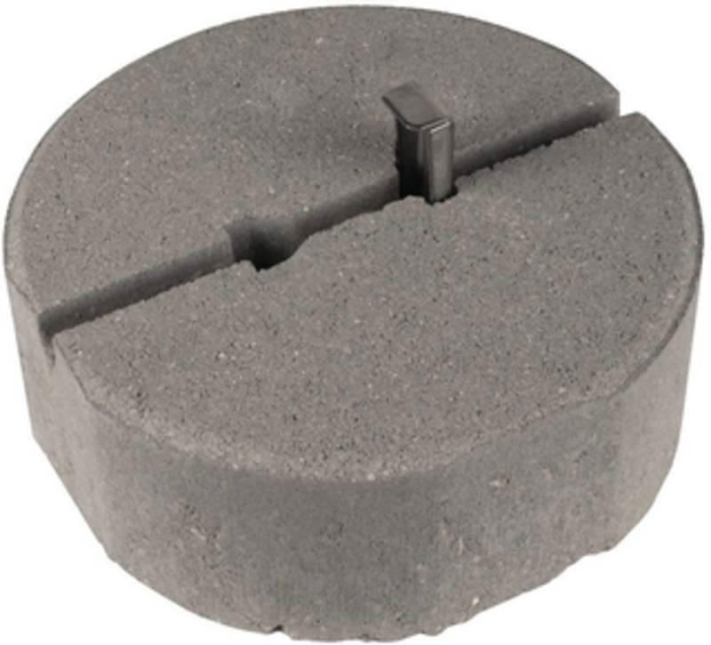 Betonsockel C45/55 8,5kg m. Keiltechnik D 240mm H 90mm Fangstangen D10/16mm-SET-