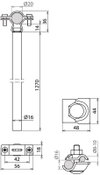 Distanzhalter D 16mm L 1270mm Al m. PA-Element D 20mm inkl. MV-Klemme f. HVI