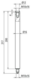 Sockelhalterstangenset 4x 16x200mm NIRO fuer Vierbeinstative
