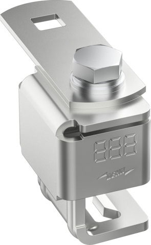 Anschlussklemme mit Klinge Niro f. Profile 3-20mm m. Anschlusslasche