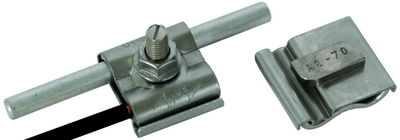UNI-Erdungsklemme NIRO f. Rd 8-10mm u. Leiter 4-50mm² m. Schraube M8 u. Mutter