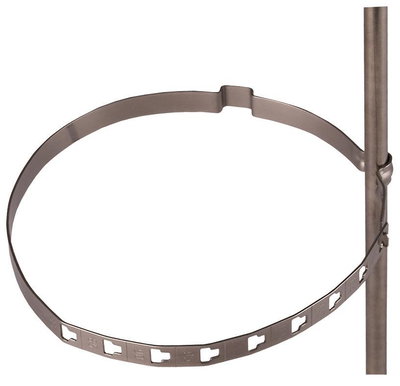 Leitungshalter f. Rd 8mm  NIRO f. Regenfallrohre D 80-120mm