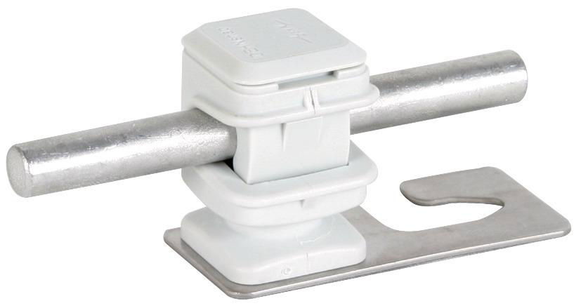 Dachleitungshalter f. Wellplattendaecher Profil 5/8 m. DEHNsnap 8mm NIRO/K-grau