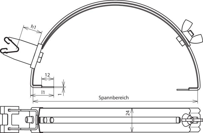 Dachleitungshalter DEHNgrip NIRO H 20mm f. Rd 8mm verstellbar 180-280mm – Bild 2 von 2