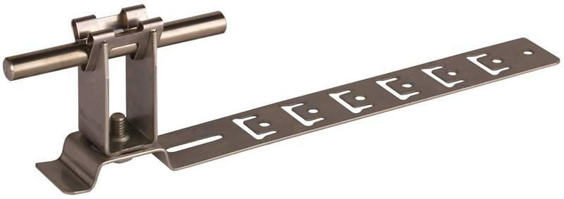 Dachleitungshalter UNIgrip NIRO H 32mm Rd 8mm m. gepraegt. Strebe L 205mm