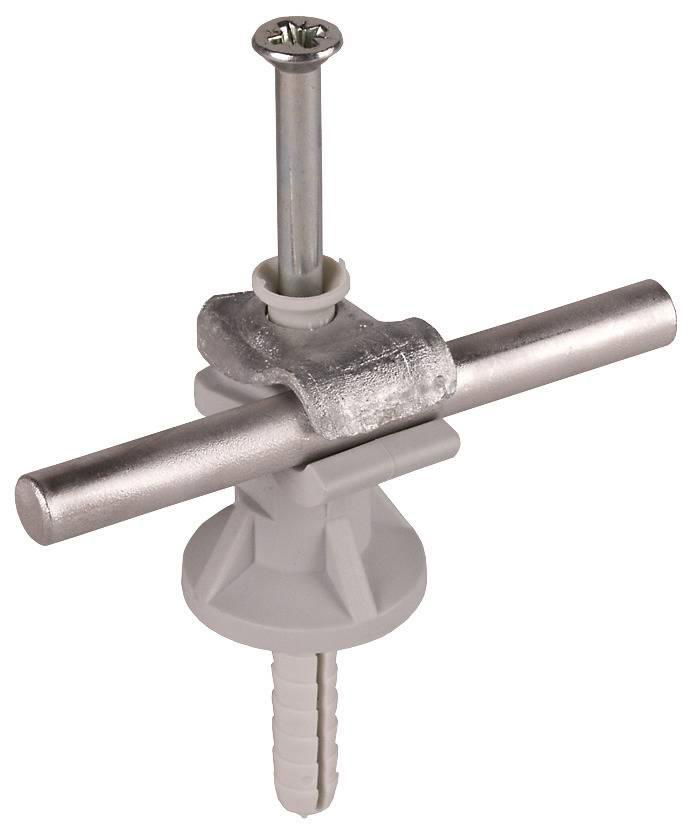 Leitungshalter DEHNfix St/tZn-K-grau f. Rd 6-10mm H 30mm m. Schlagduebel 8x45