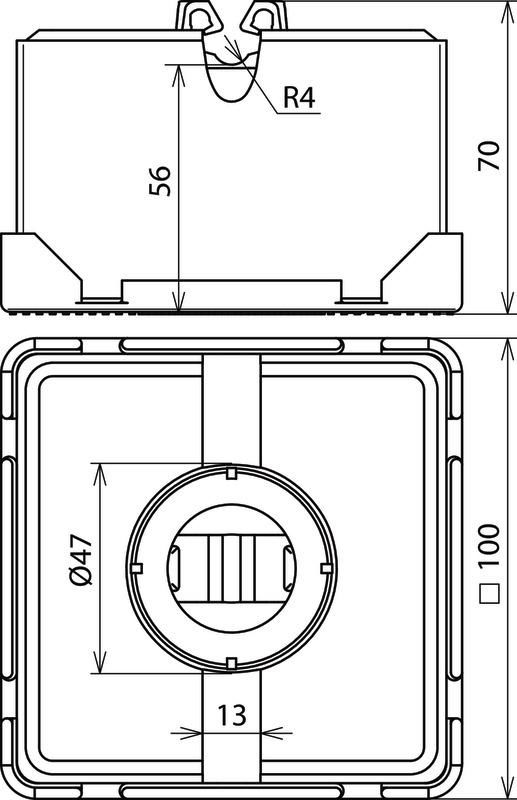 Dachleitungshalter FB f. Flachdaecher m. Betonstein C35/45 m. 1-fach Halter Rd8mm – Bild 2 von 2