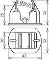 Adapter D 20mm f. HVI-Leitung fuer Dachleitungshalter Typ FB und KF