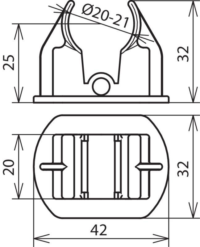 Adapter D 20mm f. HVI-Leitung fuer Dachleitungshalter Typ FB und KF – Bild 2 von 2