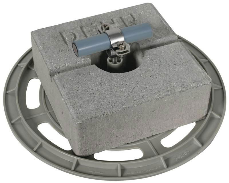 Dachleitungshalter mit Grundplatte und Betonstein fuer HVI-Leitung 20-23mm -SET-
