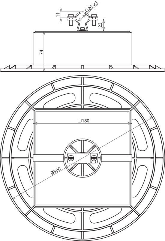 Dachleitungshalter mit Grundplatte und Betonstein fuer HVI-Leitung 20-23mm -SET- – Bild 2 von 2