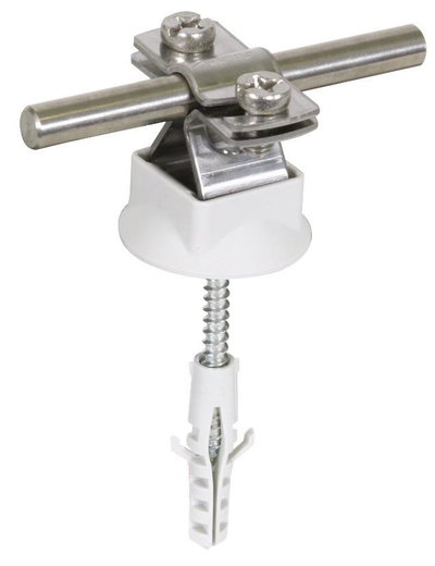 Leitungshalter NIRO f. Rd 8-10mm m. Abdeckscheibe u. Befest.-Mat.