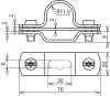 Leitungshalter fuer  HVI-Leitung D 23mm mit Langloch 16x6,5mm  NIRO
