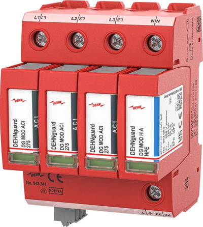 Überspannungsableiter Typ 2 DEHNguard MD 4-polig für TT- und TN-S-Systeme mit ACI