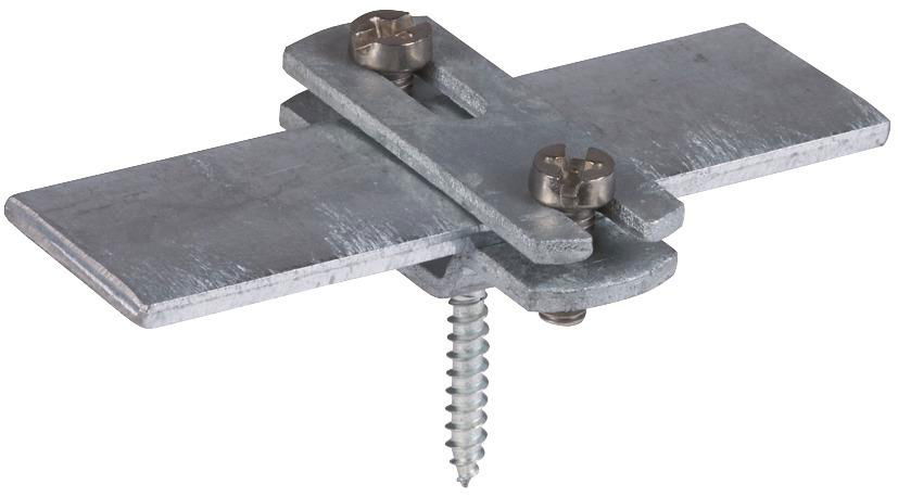 Flachbandhalter f. Fl 30mm  St/tZn m. Holzschraube 5x50mm