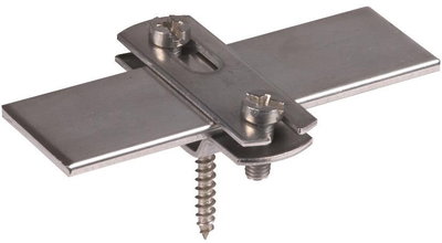 Flachbandhalter f. Fl 30mm  NIRO m. Holzschraube 5x45mm