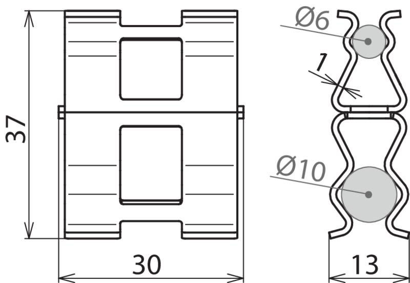 DEHNclip Bewehrungsklemme St/blank f. Rd 6mm / Rd 10mm – Bild 2 von 2