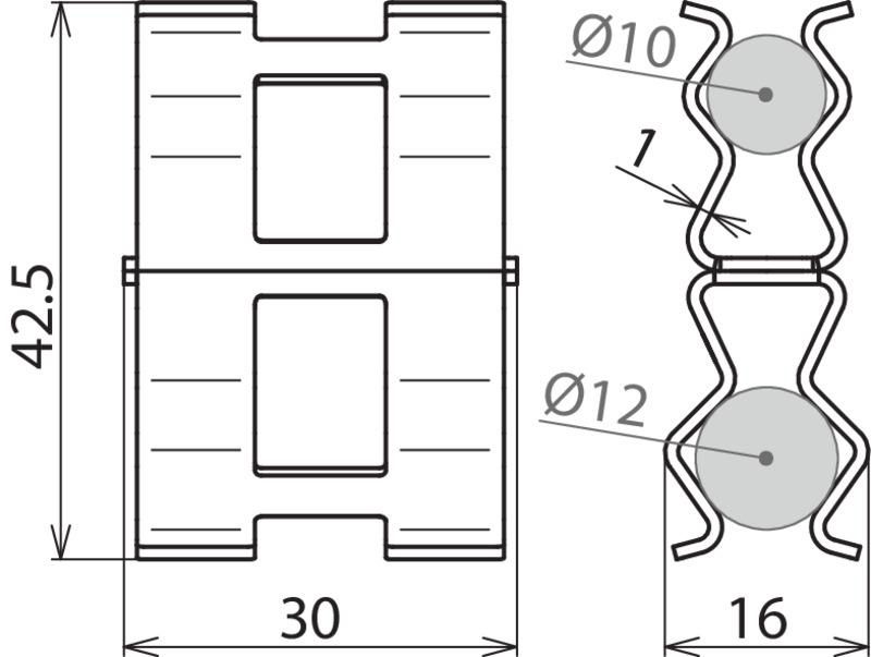 DEHNclip Bewehrungsklemme St/blank f. Rd 12mm / Rd 10mm – Bild 2 von 2