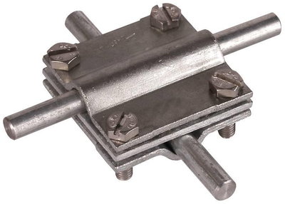 Kreuzstueck St/tZn f. Rd 8-10/8-10mm Rd 8-10/Fl 30mm Fl 30/30mm m. Zwischenpl