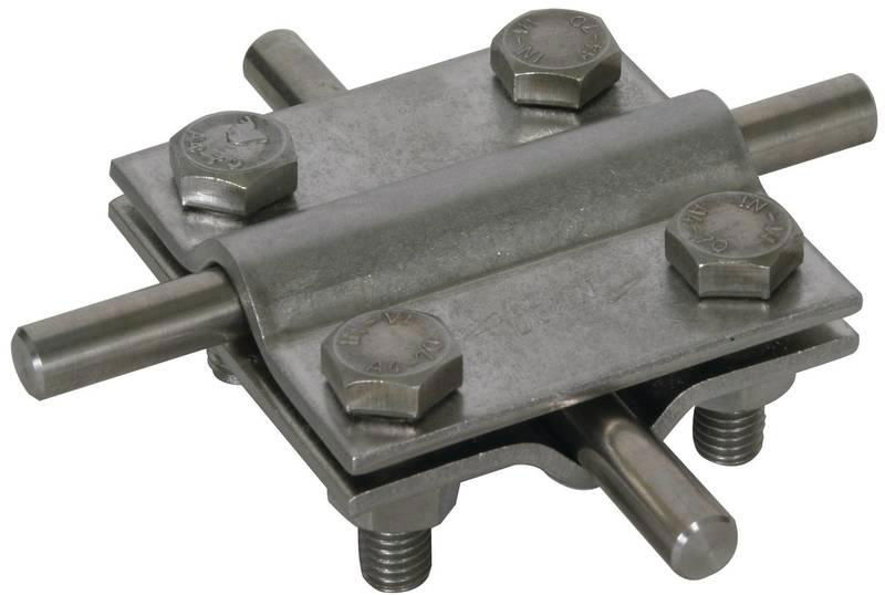 Kreuzstueck NIRO (V4A) f. 2x Rd 8-10mm Abm. 60x60mm o. Zwischenplatte
