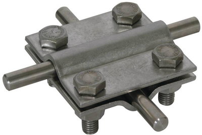 Kreuzstueck NIRO (V4A) f. 2x Rd 8-10mm Abm. 60x60mm o. Zwischenplatte