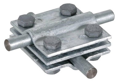 Kreuzstueck St/tZn f. Rd 8-10/8-10mm - Rd 8-10/Fl 30mm-Fl 30/30mm m. Zwischenpl