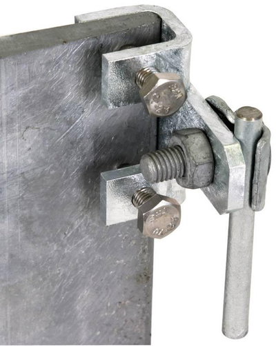 Anschlussklemme  waagrecht St/tZn f. Profile 3-18mm m. Klemmbock