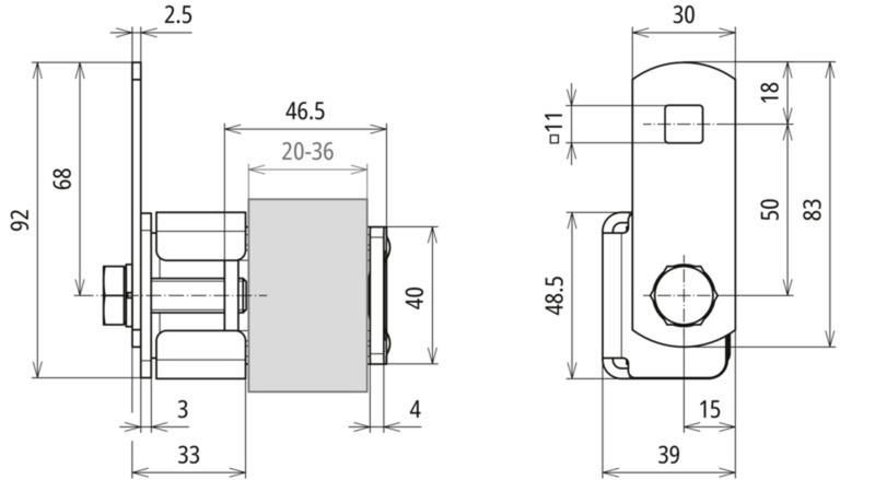 Anschlussklemme mit Klinge Niro f. Profile 20-36mm m. Anschlusslasche – Bild 2 von 2