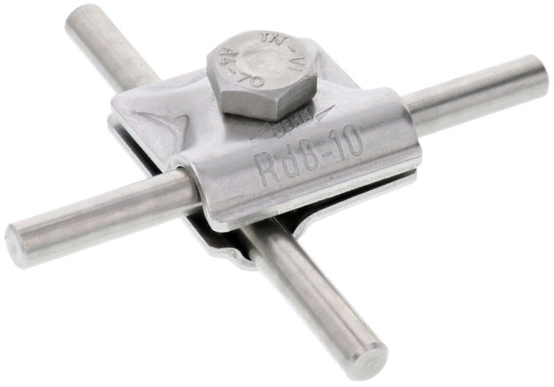 MV-Klemme NIRO (V4A) f. Rd 8-10mm m. Sechskantschraube
