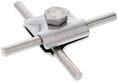 MV-Klemme NIRO (V4A) f. Rd 8-10mm m. Sechskantschraube