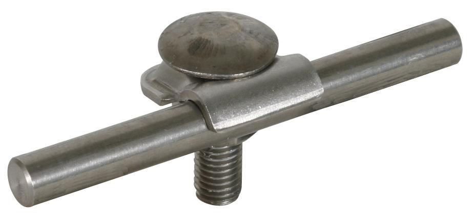Klemmbock Rd 6-10mm NIRO m. Flachrundschraube u. Mutter M10
