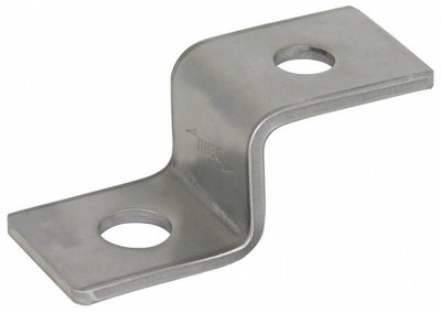 Endstueck Z-Form m.je 1 Bohrung D 10,5mm u. D 12,5mm NIRO