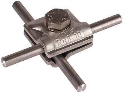 MV-Klemme Al f. Rd 8-10mm m. Sechskantschraube u. Federscheibe