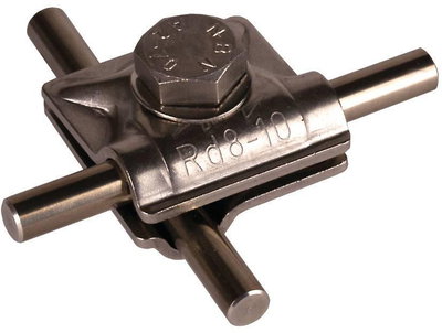 MV-Klemme NIRO f. Rd 8-10mm m. Sechskantschraube u. Federscheibe