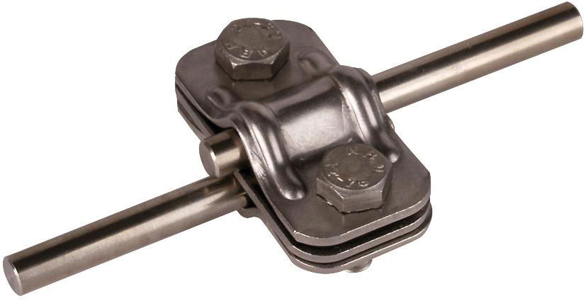UNI-Trennklemme NIRO m. Zwischenplatte f. 2 x Rd 8-10mm