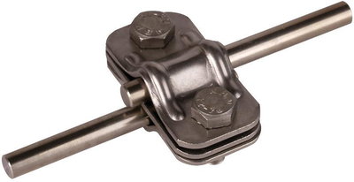 UNI-Trennklemme NIRO m. Zwischenplatte f. 2 x Rd 8-10mm