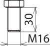 Sechskantschraube DIN 933 M16x30mm NIRO