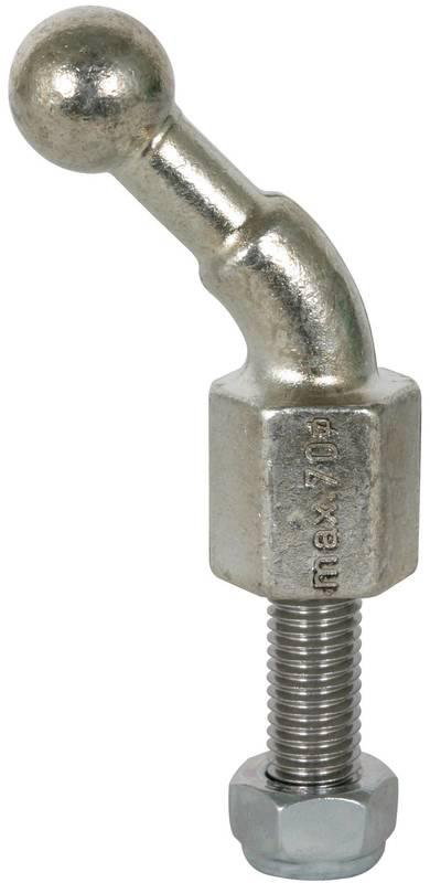 Kugelfestpunkt D 20mm  45o abgewinkelt m. Gewindebolzen u. Mutter M12x35mm