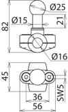 Kugelfestpunkt D 25mm Schelle Ausf. A f. Rd-Leiter 16mm