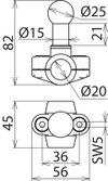 Kugelfestpunkt D 25mm Schelle Ausf. A f. Rd-Leiter 20mm