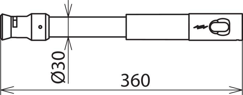 Arbeitskopf 36kV m. Steckkupplung u. Spindel-Querstift  L 360 mm – Bild 2 von 2