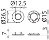 Oese a. Kunststoff Bohrung 12 mm z. Anbringen an Abdecktuecher -1000V
